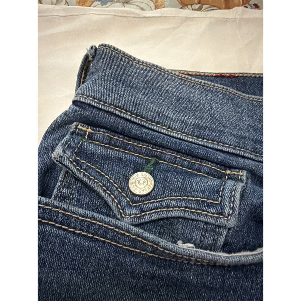 True Religion Rocco Men’s Jeans 36 Relaxed Skinny Blue Denim Flap Pocket - Picture 4 of 8